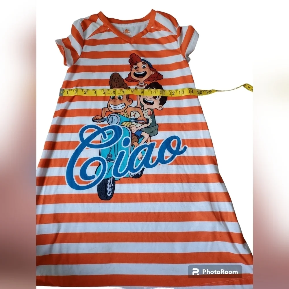 Disney Girls Night Gown Sleep Shirt Luca Alberto Giulia Ciao Vespa EUC Size 7/8
